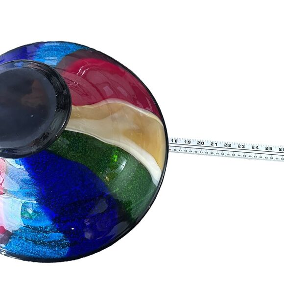 Millefiori Murano Hand Blown Italian Art Glass Large Centerpiece Bowl Rainbow - Picture 10 of 11